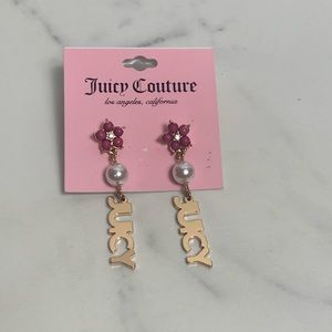 Juicy Couture Gold Tone Drop Earrings